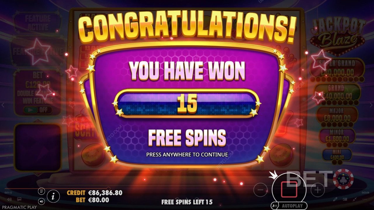 Vinci 5.000x la tua puntata nella slot Jackpot Blaze!