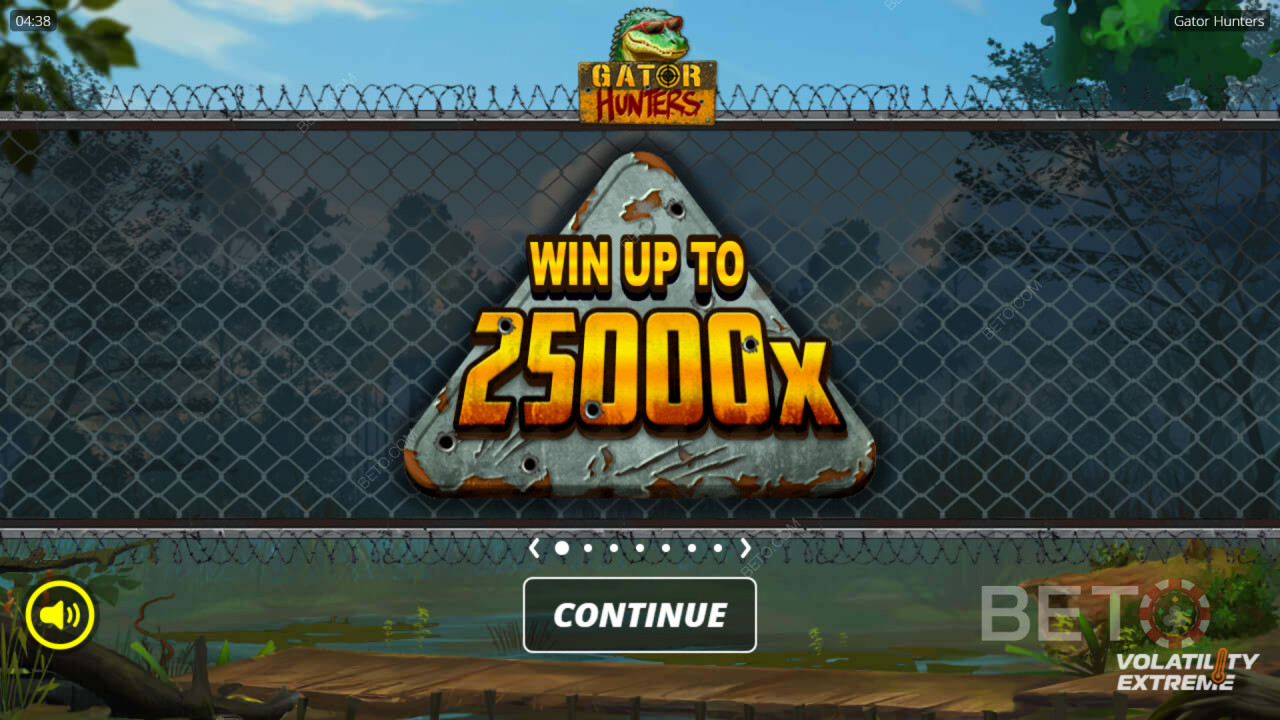 Vinci fino a 25.000 volte la tua puntata nella slot Gator Hunters!