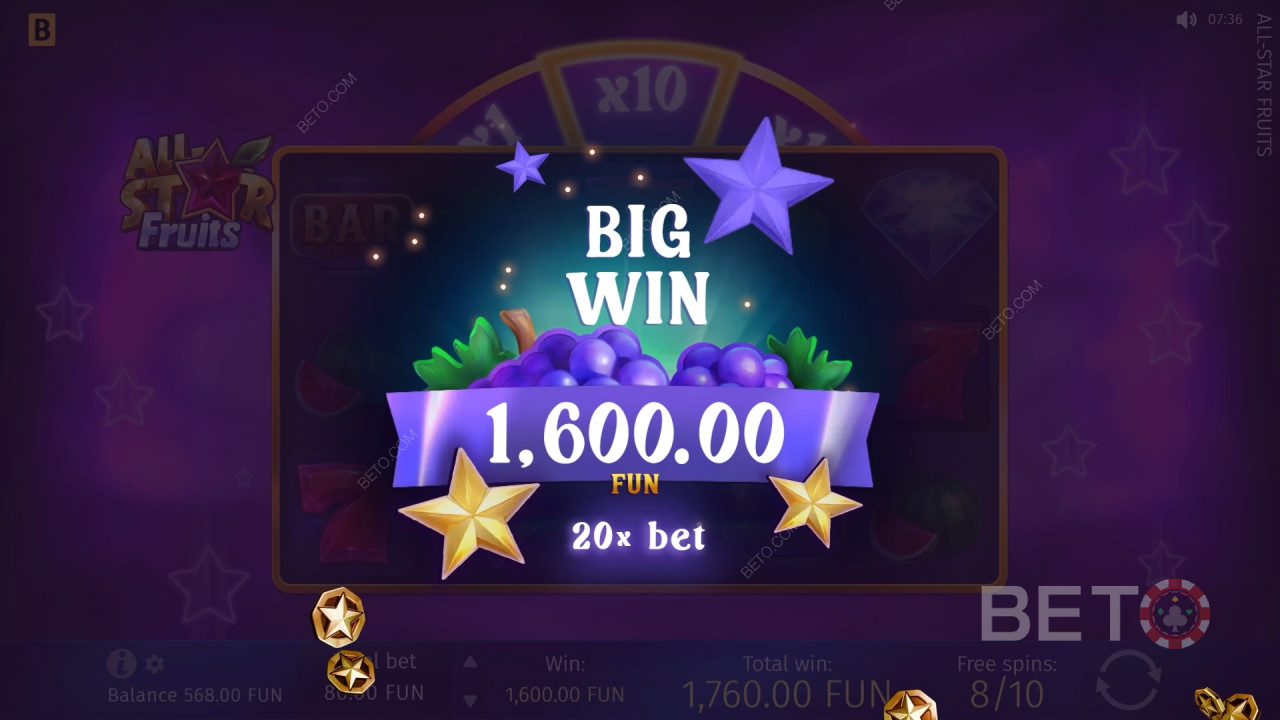 Vinci 1.500x la tua puntata nella slot All-Star Fruits!