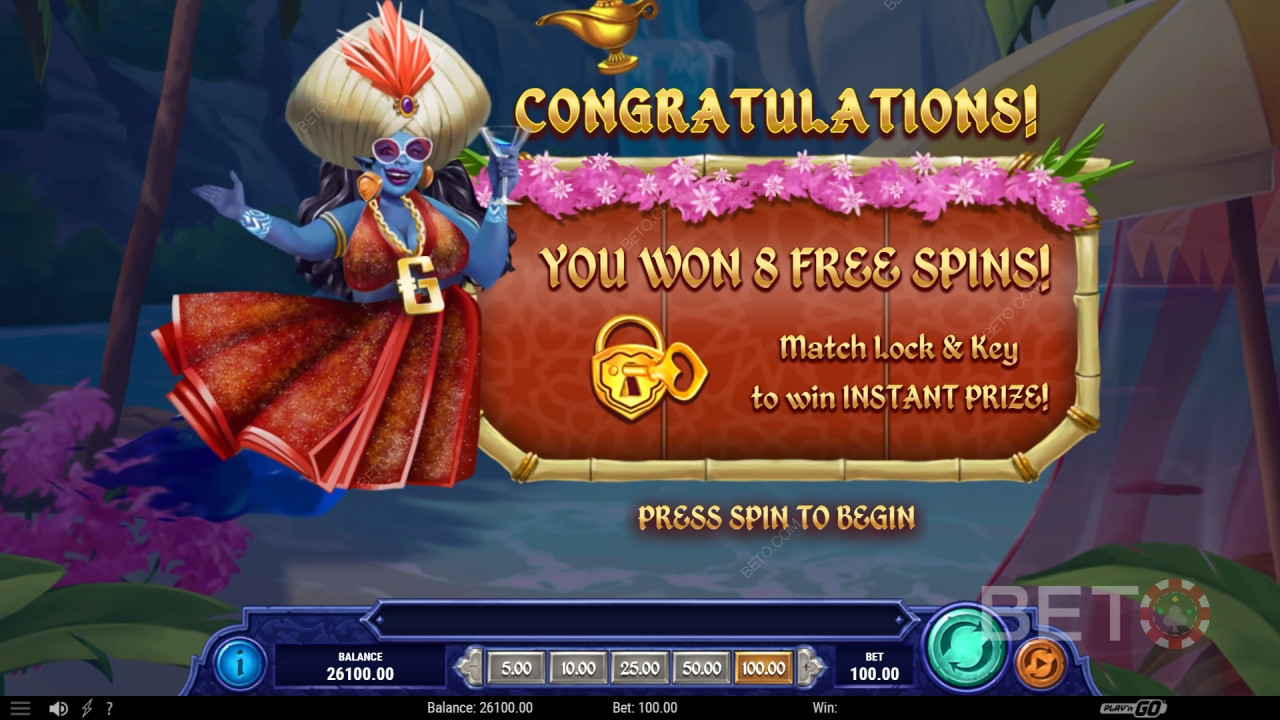 Vinci 1.234x la tua puntata nella slot 1001 Mystery Genie Fortunes!