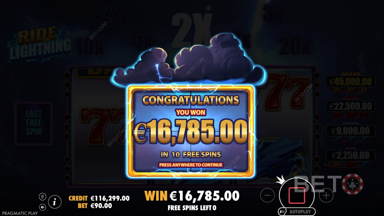 Vinci 10.000x la tua puntata nella slot online Ride the Lightning!