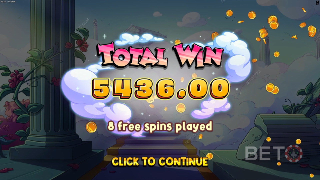 Vinci 20.000x la tua puntata nella slot online Le Zeus!