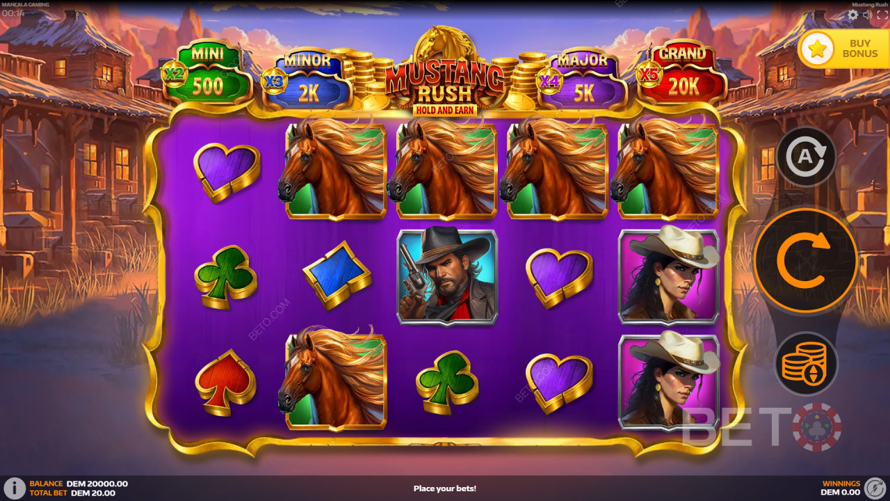 Come giocare a Mustang Rush di Mancala Gaming