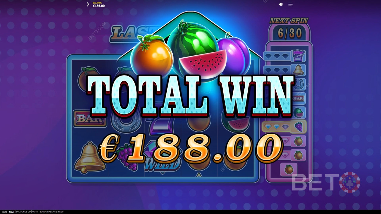 Vinci 20.000x la tua puntata nella Video Slot Diamonds Up!