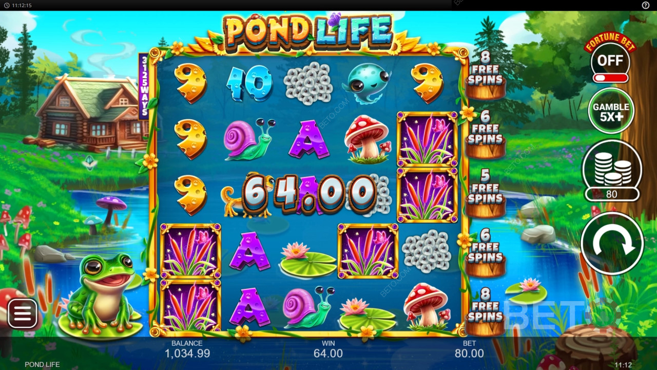 Vinci 5.000x la tua puntata nella slot online Pond Life!