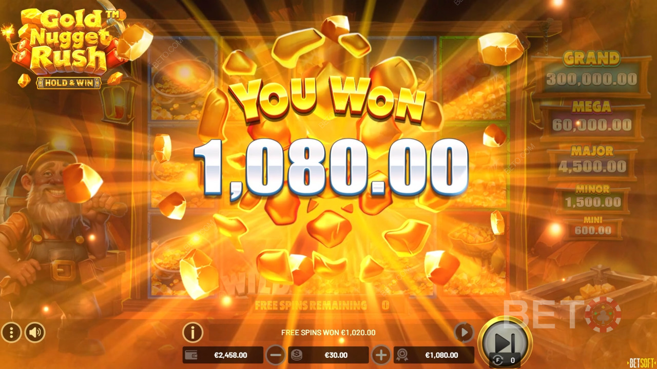Vinci 10.000x la tua puntata nella slot online Gold Nugget Rush!