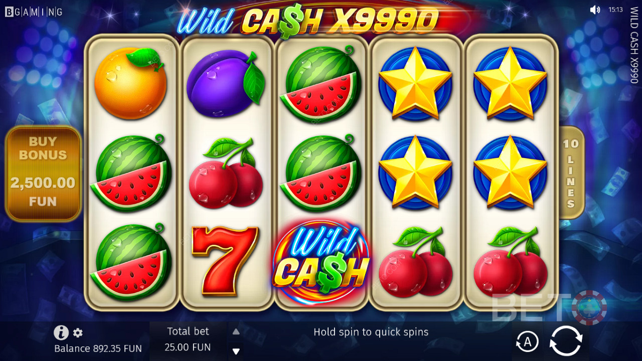 La slot Wild Cash x9990 vi ricorderà le slot classiche