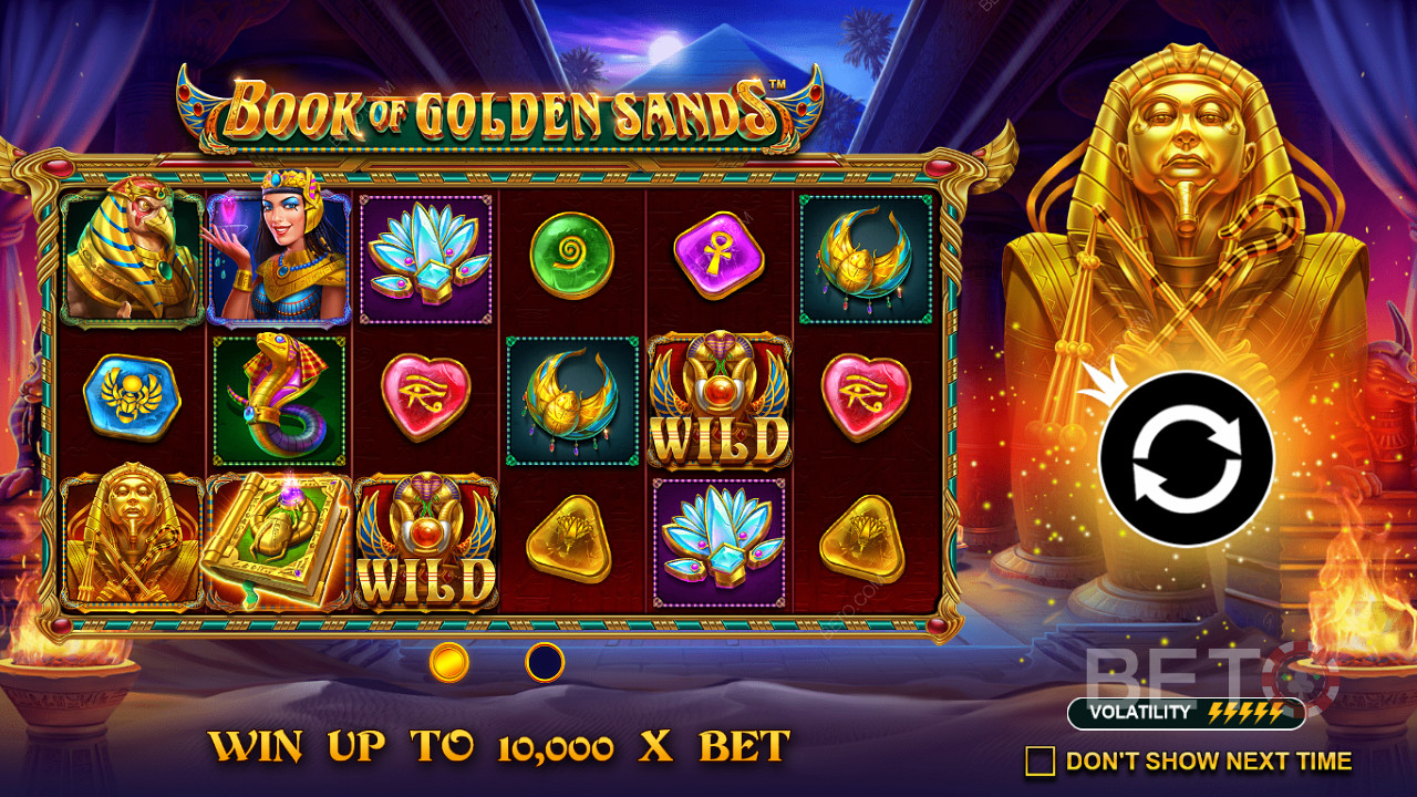 Vincete fino a 10.000x della vostra puntata con la slot Book of Golden Sands