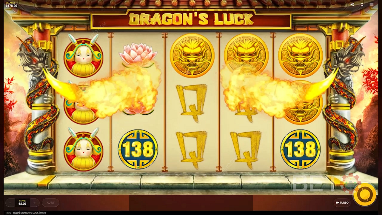 Il Drago sputa fuoco e fortuna nei tuoi giri per ottenere vincite garantite.