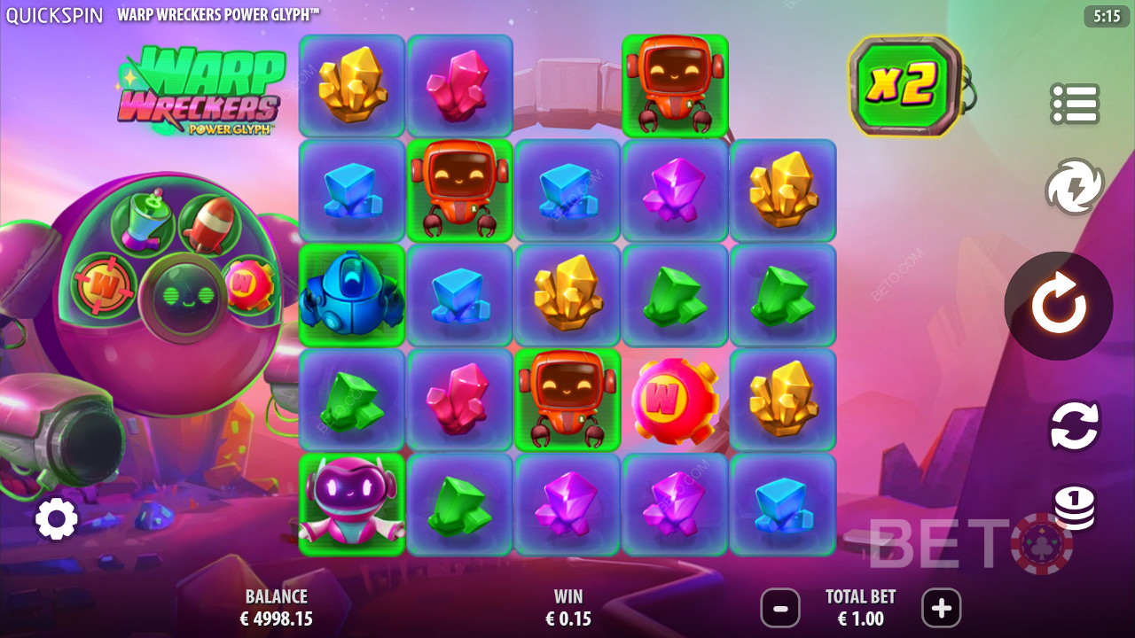 Warp Wreckers Power Glyph Recensione di BETO Slots