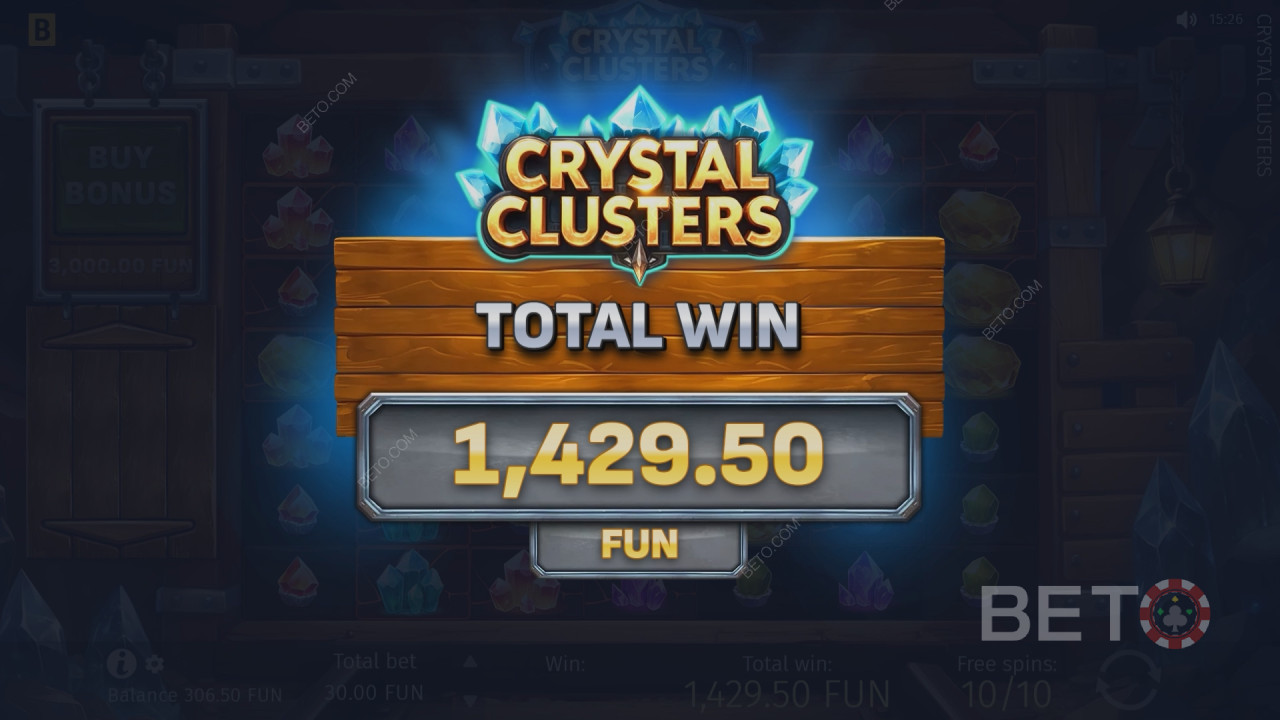 Vinci 5.000 volte la tua puntata nella slot online Crystal Clusters!