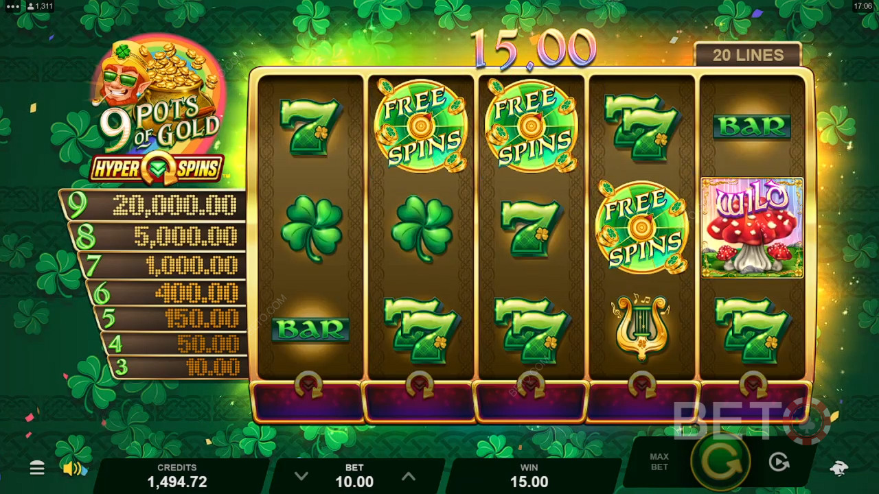 9 Pots of Gold Recensione di HyperSpins da parte di BETO Slots