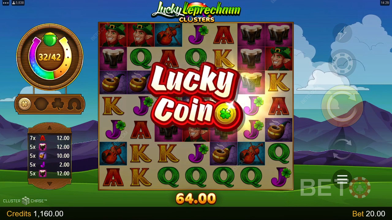 Vinci 4.600x la tua puntata nella Video Slot Lucky Leprechaun Clusters!