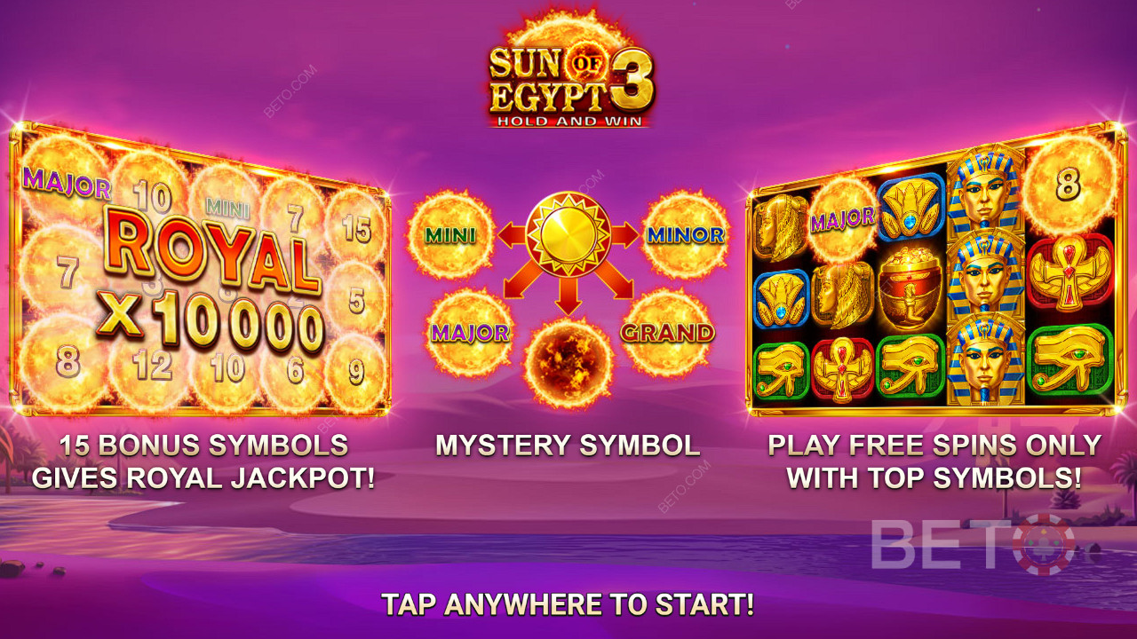 Vinci 10.000x la tua puntata nella slot online Sun of Egypt 3!