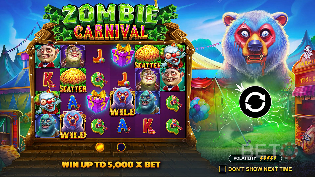 Vincete fino a 5.000x della vostra puntata nella slot Zombie Carnival
