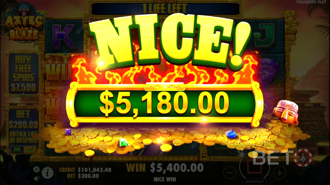 Vinci 2.000x la tua puntata nella slot online Aztec Blaze!