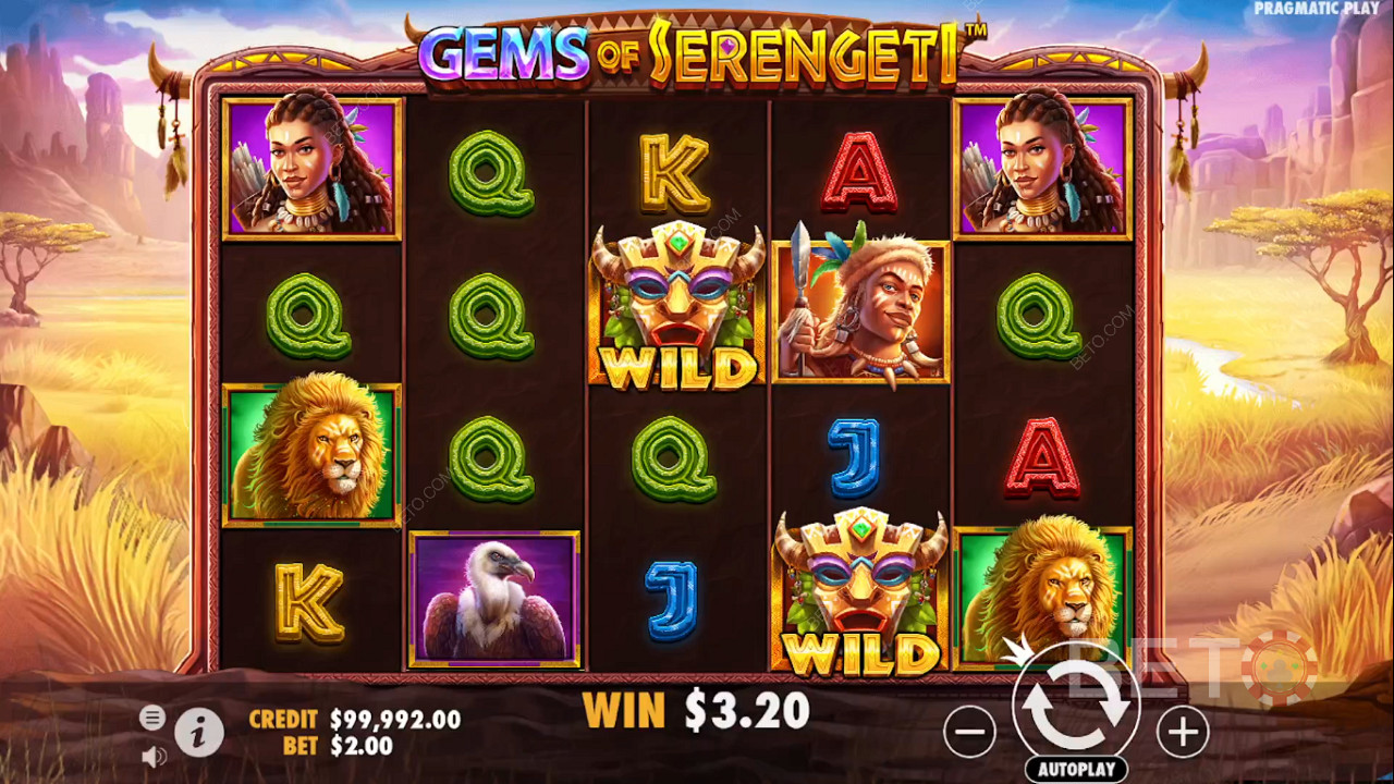 Godetevi la splendida grafica e il tema della slot online Gems of Serengeti
