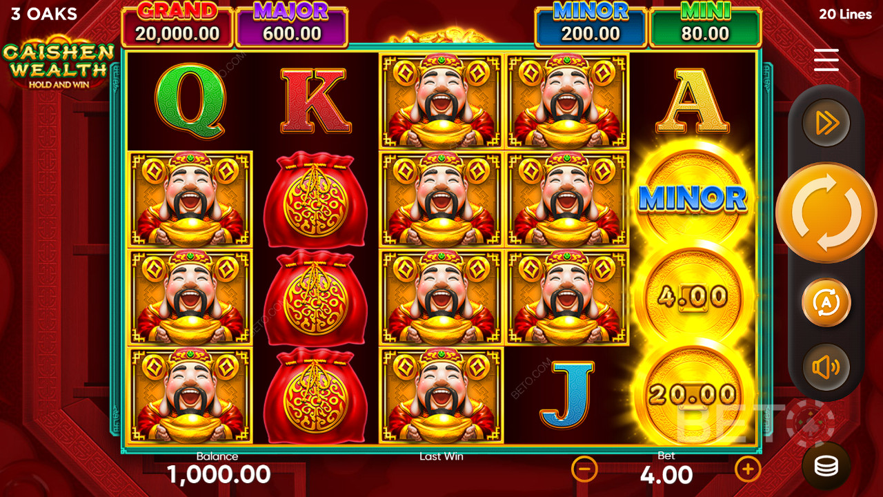 Recensione di Caishen Wealth Hold and Win da parte di BETO Slots