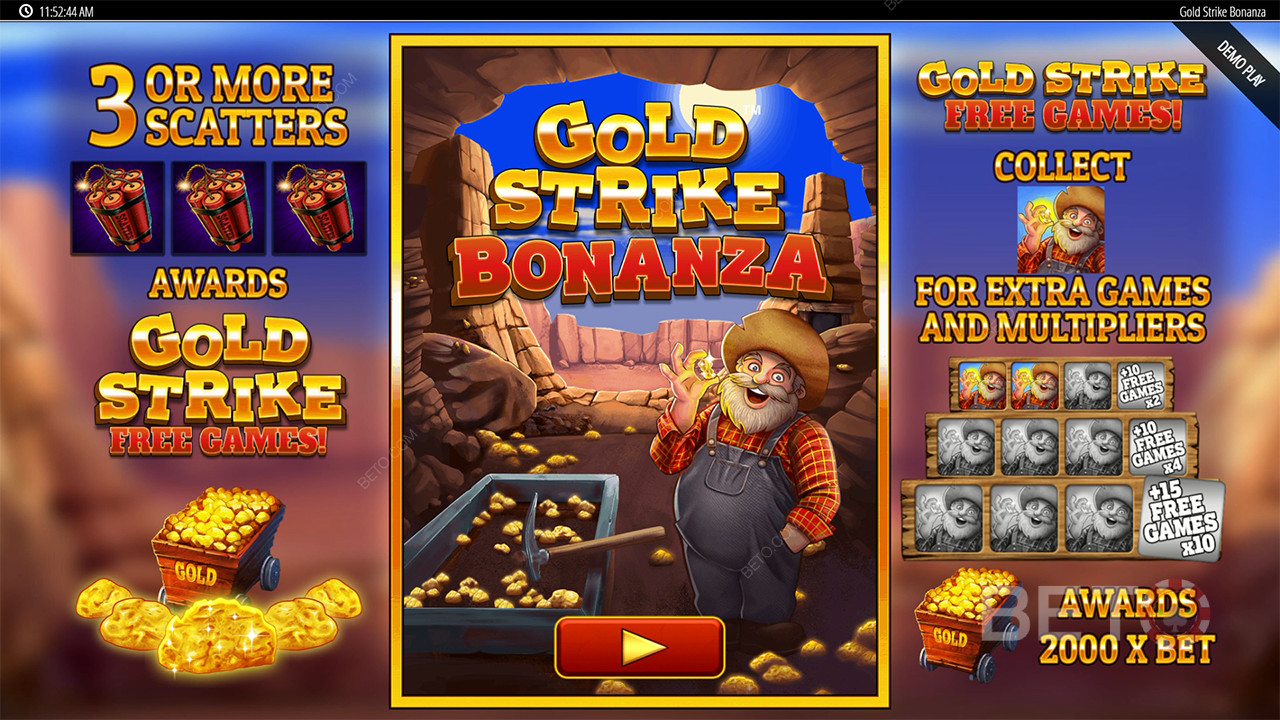 Le funzioni bonus spiegate in Gold Strike Bonanza Fortune Play by Blueprint