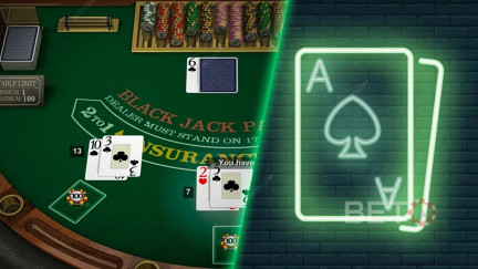 I valori delle carte del blackjack e le opzioni di scommessa sono le stesse, con o senza croupier reali.