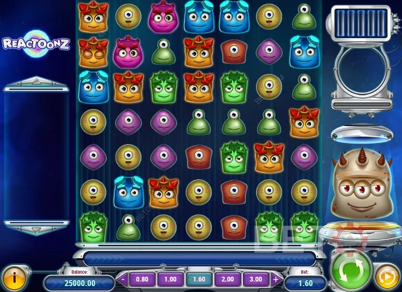 Un esempio di gioco della slot online Reactoonz