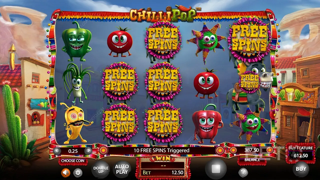 Esempio di gioco della video slot ChilliPop a tema messicano