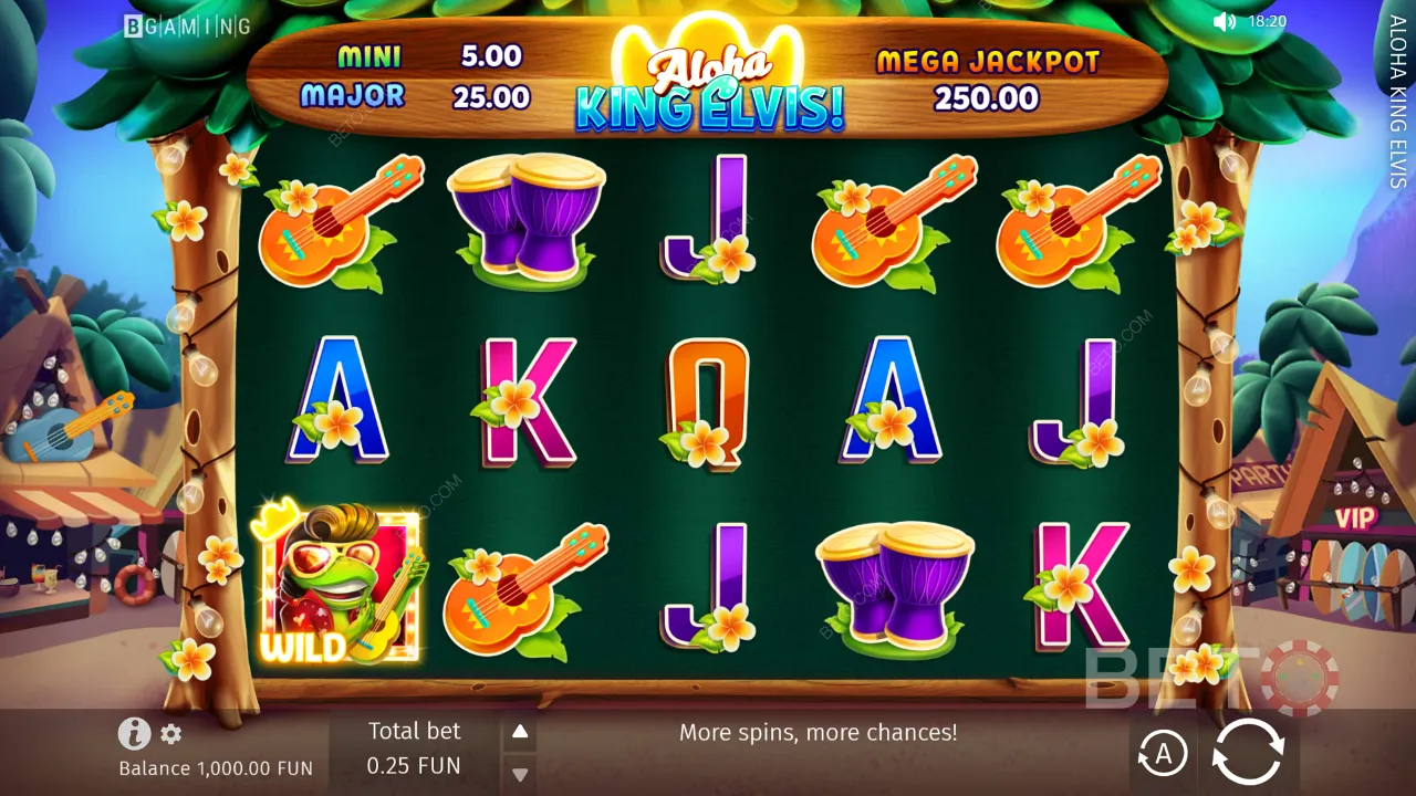 Esempio di gioco di Aloha King Elvis