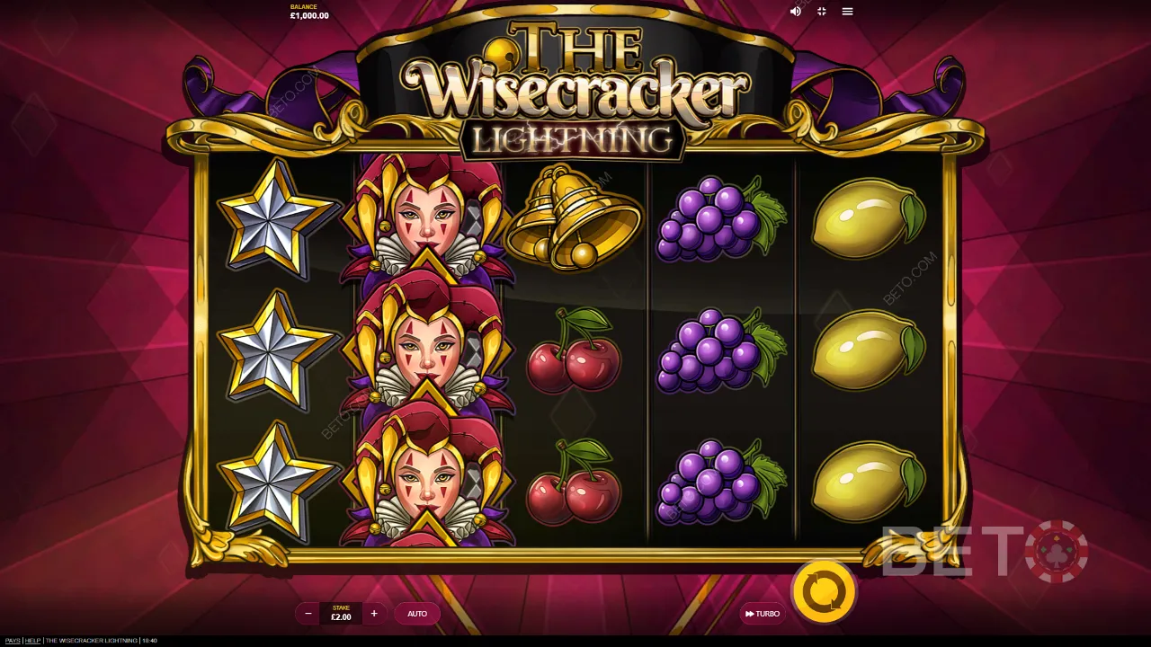 Il gameplay esemplificativo del Wisecracker Lightning mostra un alto potenziale di vincita